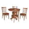 International Concepts 36 in. Solid Wood Round Extension Dining Table with 4 Dining Chairs in Distressed Oak K42-36RXT-23B-C617-4 - alternate 1